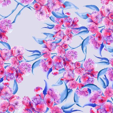 Arka plan şube Sakura çiçekli. Seamless modeli. 