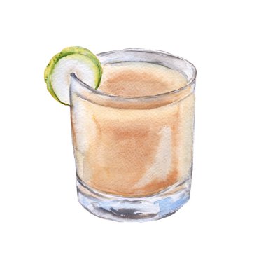 armut suyu bir bardak armut bir dilim ile.