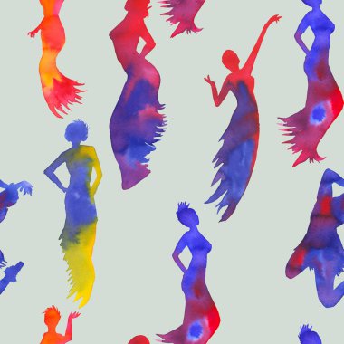 Tango dans kadınların arka plan silets. 