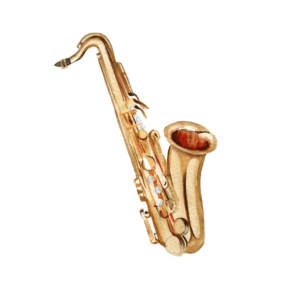 Instrumentos musicais. saxofone. Isolado sobre fundo branco . — Fotografia de Stock