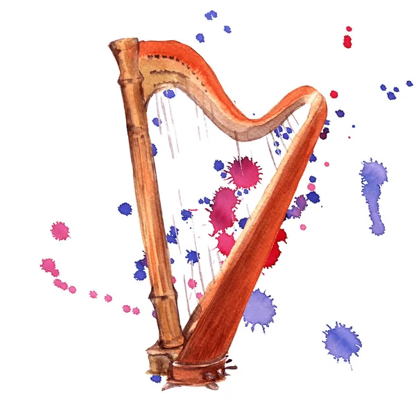 Harp. Musical instruments. Isolated on white background. — Stock Photo, Image