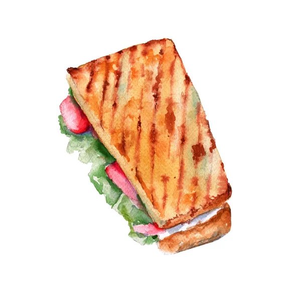 Sandwich caliente. aislado sobre fondo blanco . — Foto de Stock