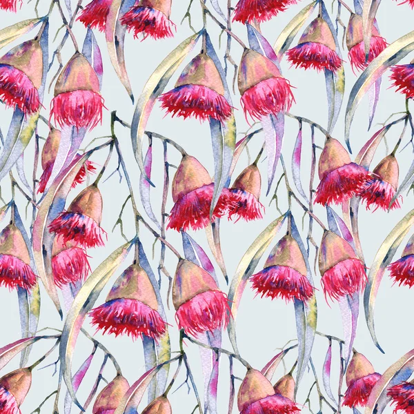 stock image Background is a branch of gum flowers. Seamless pattern. 