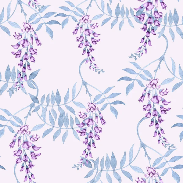 Na pozadí květin na větvi wisterie. Vzor bezešvé. — Stock fotografie