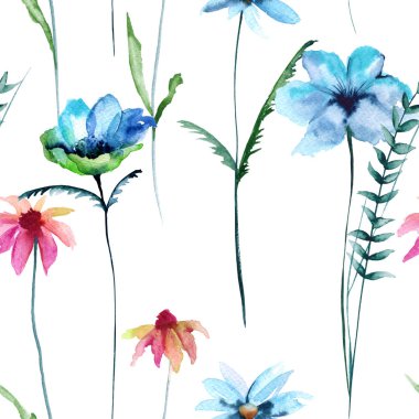 Arka planını çiçekler. Seamless modeli.