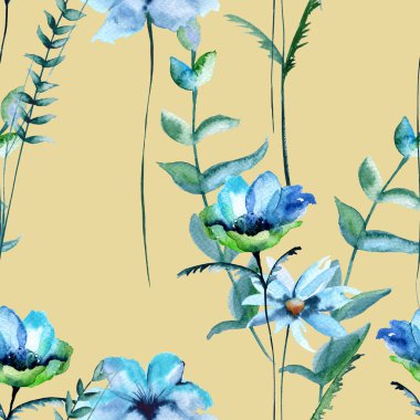 Arka planını çiçekler. Seamless modeli. 