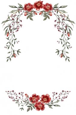 Davetiye kartı şablonu köy tarzında. Beyaz arka plan üzerinde izole. 