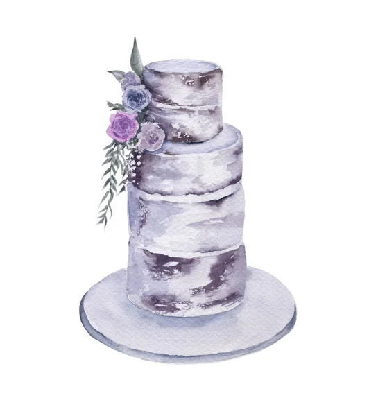 Bröllopstårta. Isolerad på vit bakgrund. — Stockfoto