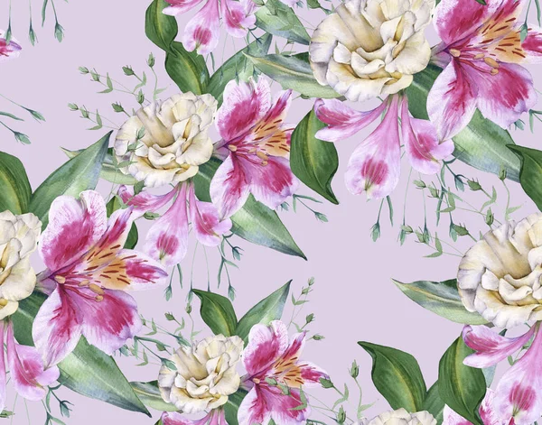 Hintergrund der Orchideenblüten. nahtloses Muster. — Stockfoto