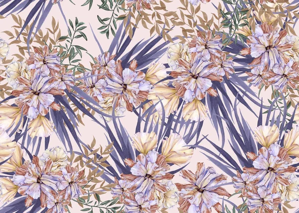 花のある背景。ユースタシアシームレスなパターン. — ストック写真