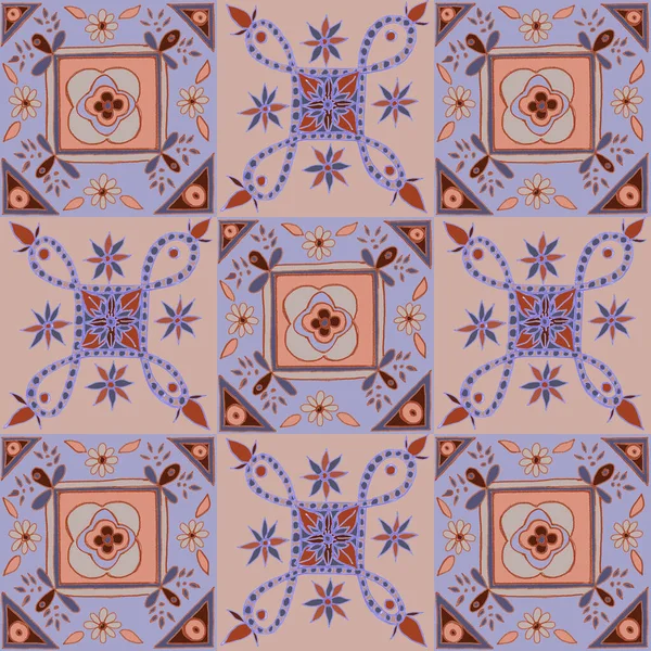 Quadrado ornamento floral fundo. Azulejo . — Fotografia de Stock