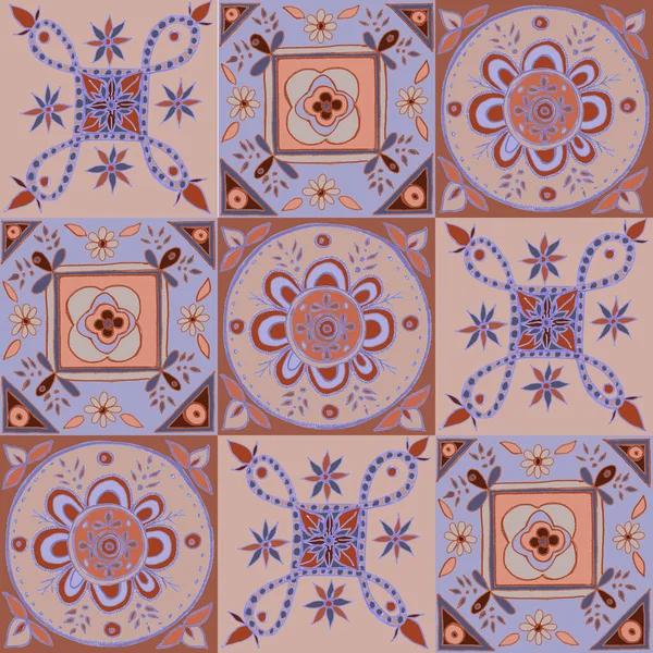 Quadrado ornamento floral fundo. Azulejo . — Fotografia de Stock