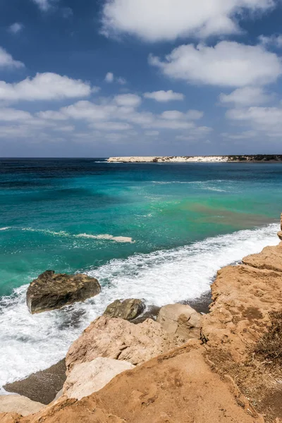 Sentier Qui Court Entre Les Pierres Mène Bord Mer Méditerranée — Photo