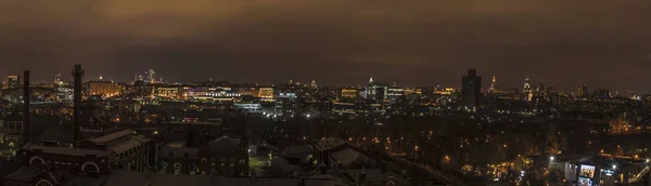 Zimowa Panorama Miasta Noc Moskwa — Zdjęcie stockowe