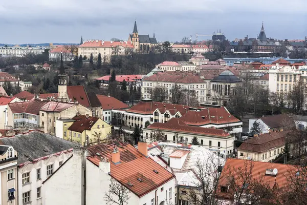 Con Antiche Mura Vysehrad Con Vista Mozzafiato Sul Centro Storico — Foto Stock