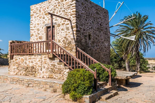 Moinho Medieval Veneziano Entrada Mosteiro Ortodoxo Toplu Costa Leste Creta — Fotografia de Stock