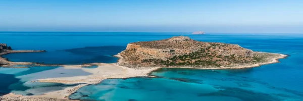 Plage Sur Péninsule Balos Île Gramvousa Sur Côte Ouest Crète — Photo