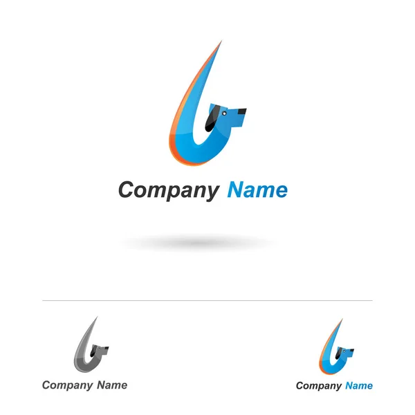 Blue dog logo — Stock Vector