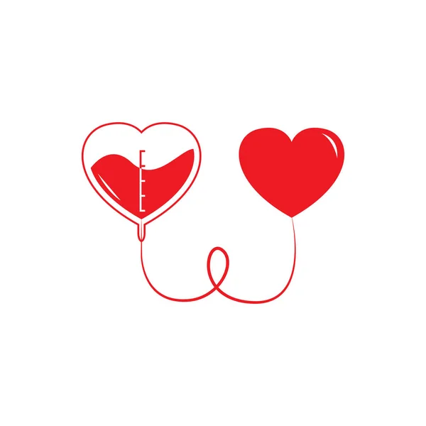 Донорство Крови Мешком Капельницей Здоровым Сердцем Спасите Жизни Векторный Файл — стоковый вектор