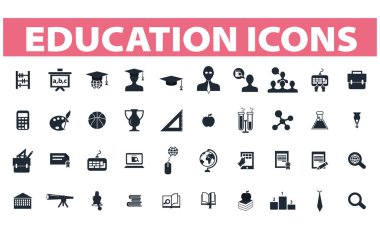 gri siyah vektör eğitim Icons set