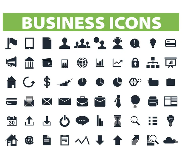 Conjunto Iconos Negocios Iconos Para Negocios Gestión Finanzas Estrategia Marketing — Vector de stock