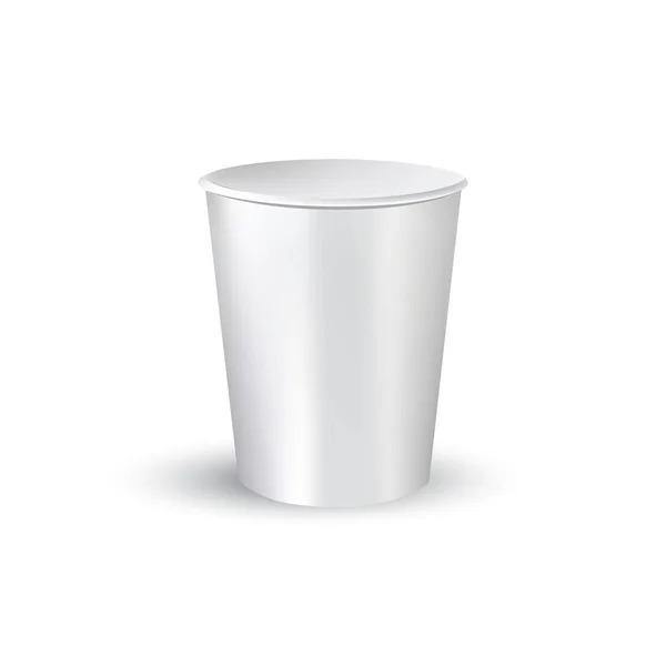 Tasse Papier Jetable Blanche Réaliste Pour Diverses Boissons Limonade Jus — Image vectorielle