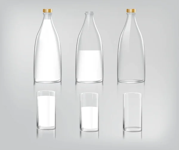 Векторные Бутылки Молока Молоко — стоковый вектор