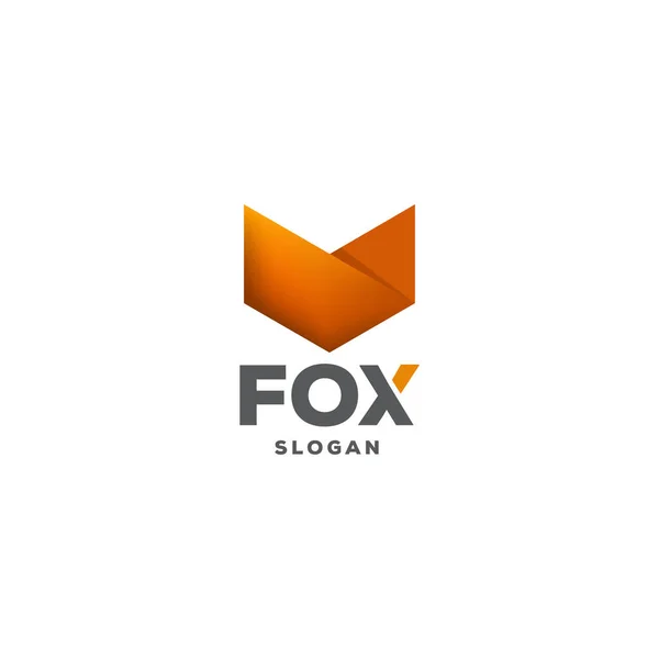 Fox Logo tasarım vektör şablon negatif alan.