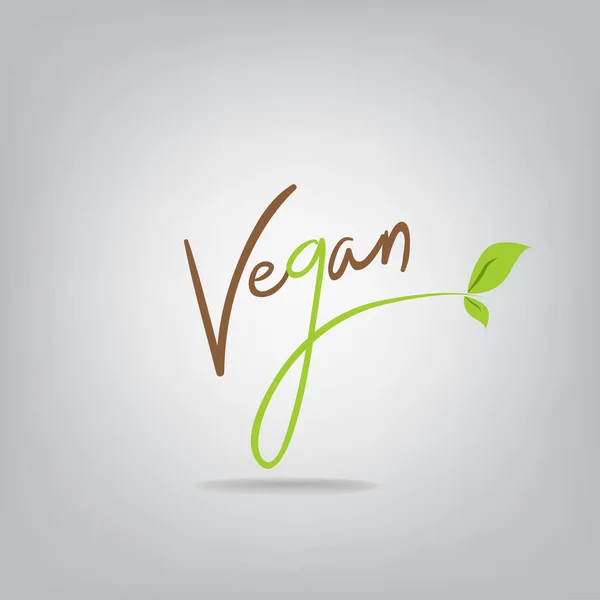 Vegan Vector Lettering Segno Illustrazione — Vettoriale Stock