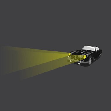 Amerikan kaslı araba etiketi, vektör kaslı araba simgesi