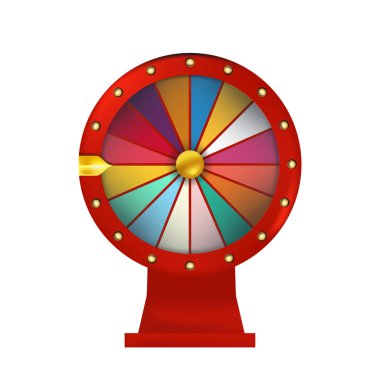 3d servet izole tekerlek vektör çizim için arka plan ve piyango kazanmak kavramı kumar rulet. Oyun için servet tekerlek ve jackpotu kazanın