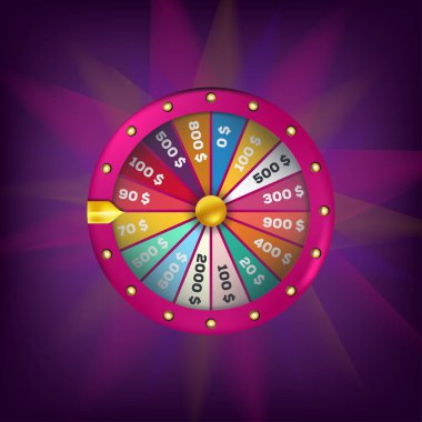 3d servet izole tekerlek vektör çizim için arka plan ve piyango kazanmak kavramı kumar rulet. Oyun için servet tekerlek ve jackpotu kazanın