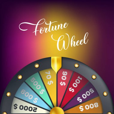 3d servet izole tekerlek vektör çizim için arka plan ve piyango kazanmak kavramı kumar rulet. Oyun için servet tekerlek ve jackpotu kazanın