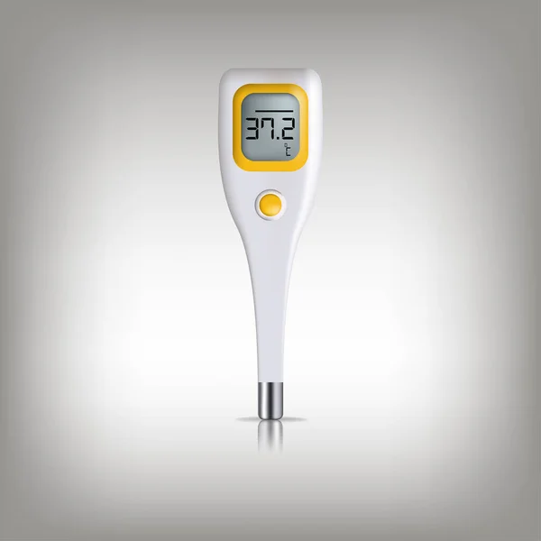 Изометрический Медицинский Цифровой Бесконтактный Инфракрасный Термометр Измеряет Температуру Окружающей Среды — стоковый вектор