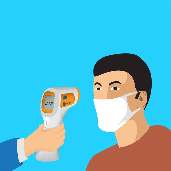 Tıbbi personel illüstrasyonundan Coronavirus tarama testi