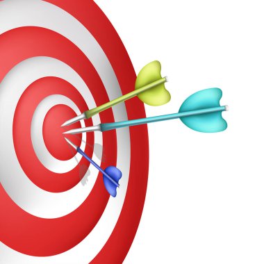 Dartboard oku ve ikonlar. Doğrudan hedef simgesine.