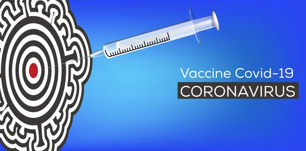 Vector Dartboard Coronavirus Vaccine — Stock Vector