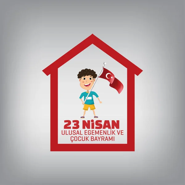 Szczęśliwego Kwietnia Suwerenność Narodowa Dzień Dziecka Turcji — Wektor stockowy