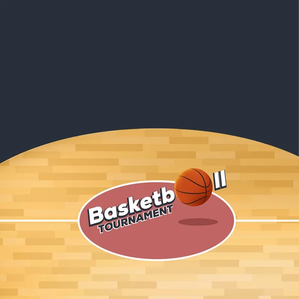 Bola Basquete Campeonato Basquetebol Ilustração Vetorial — Vetor de Stock