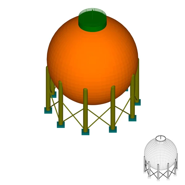 Tanque de almacenamiento de gas. 3d isométrico style.3d Vector colorido illustra — Vector de stock