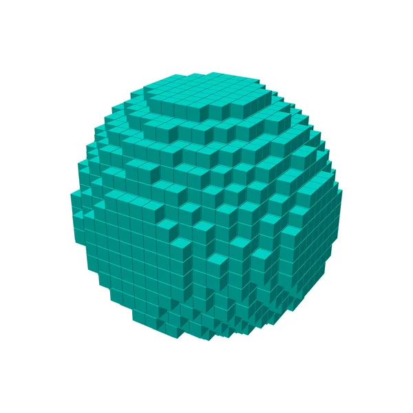 3d pixel sphère.Illustration vectorielle . — Image vectorielle