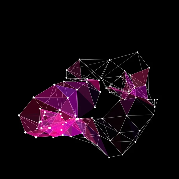 추상 분자 격자 네트워크입니다. 추상 다각형 모양. — 스톡 벡터