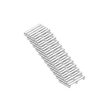 Merdiven ahşap palet dan. Vektör anahat illustration.3d Rafsob