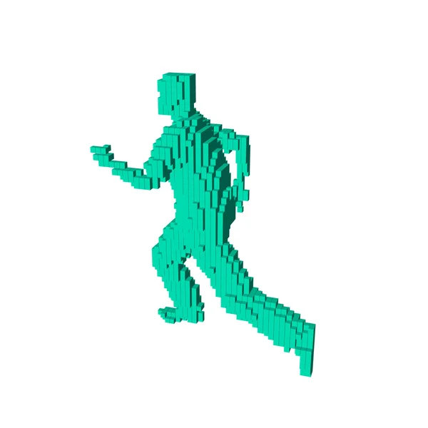 3D pixel kör man. Vektorillustration. — Stock vektor