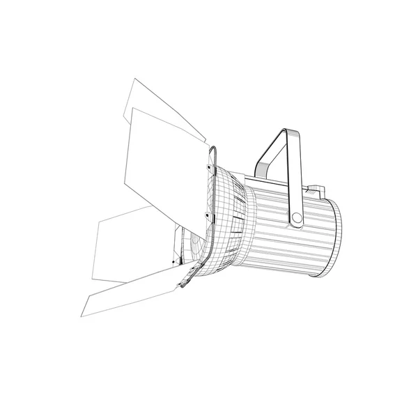 Studio lamp. Isolated on white background. Vector outline illust — Διανυσματικό Αρχείο