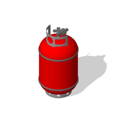 Propan gazı balon. 3D vektör renkli illustration.3d isometr