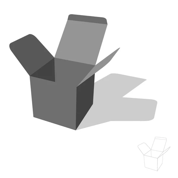 Caja abierta. Aislado sobre fondo blanco. Ilustración vectorial 3d — Archivo Imágenes Vectoriales