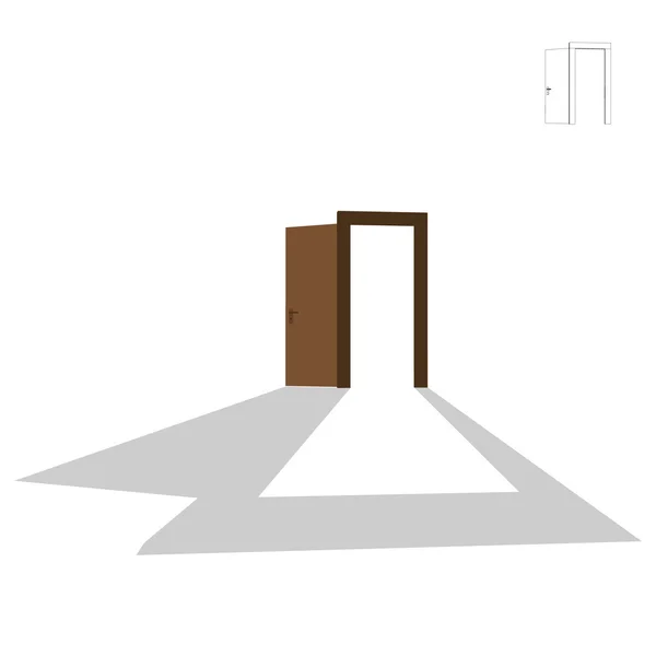 開くドア。白い背景上に分離。3 d ベクトル図. — ストックベクタ