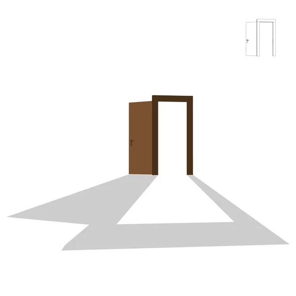 Abre la puerta. Aislado sobre fondo blanco. Ilustración vectorial 3d . — Vector de stock