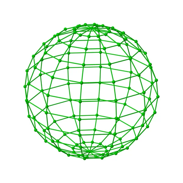 Sphère 3D. Réseau moléculaire. Globe abstrait. 3d illustrer vectoriel — Image vectorielle
